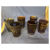 6 - Carnival Glass Drinking Glasses