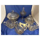 6 Pcs - Glass Bowls - Butter Dish - Candy Dish