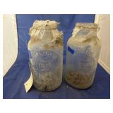 2 - Half Gallon Horlicks Malted Milk Glass Jars