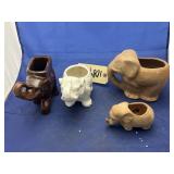4 Pcs - Elephant Vases