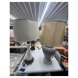 2 - Table Lamps w/Shades - 1 is broken