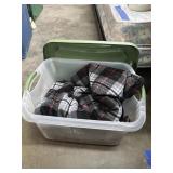 3 - Small Throws in Plastic Bin w/Lid