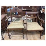 2 - Wooden Chairs w/Upholstered Seats