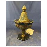 Carnival Glass Candy Dish w/Lid