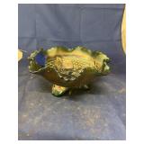 Carnival Glass Footed Bowl