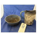 Vintage Metal Bowl & Pitcher