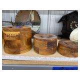 Set of Wooden Canisters