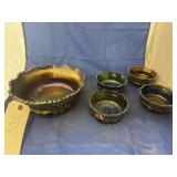 5 Pcs Carnival Glass Bowls