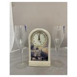 3 Pcs - Victorian Christmas Mantle Clock & More