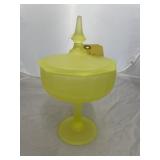Pedestal Glass Candy Dish w/Lid