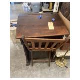 Vintage Student Desk w/Wooden Folding Chair