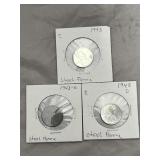3 Pcs - Steel Cent War Set 1943 D-S