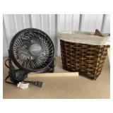 Small Elec Fan & Woven Basket & Fish Dï¿½cor