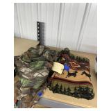 Fleece Throw & Camo Shower Curtain - Cloth