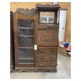 Vintage Secretary Desk w/Glass Door