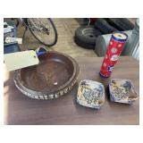 Wood Nut Bowl & Basket w/Kaleidoscope