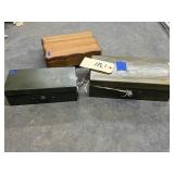 2 - Metal Boxes & Wooden Box w/Tie & More