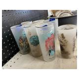 7 Pcs - Tumblers - Gold Rimmed Rockies