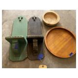 2 - Wooden Shelves & 2 Wood Trays
