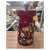 Italian Red Canister w/lid