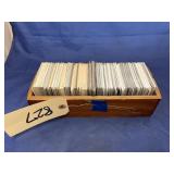 Assorted Sports Cards in Wooden Box
