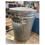 Galvanized Metal Trash Can w/Lid