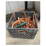 Extension Cords - Power Strip in Plastic Crate