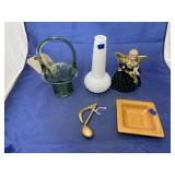 Glass Basket - Vase - Ash Tray - Angel Ornament