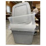 6 Plastic Totes w/Lids