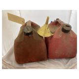 2 - 2-1/2 Gal Plastic Gas Jugs w/contents