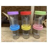 Oyster Baby Food Measuring Jars w/Lids NIB