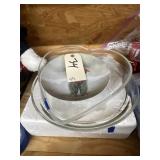 Glass Platters - Red Stem Candle Holders