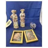 2 - Lady Figurines - Pic Frame - Rabbit Dish