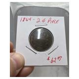 1864 US 2 Cent Piece