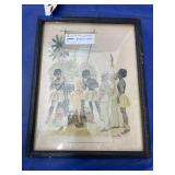 Framed White Jungle Cartoon