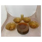 Amber Glassware - Saucers - Bowls - Shot Glass