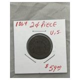 1864 US 2-Cent Piece