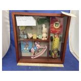 Shadow Box w/Wyandotte Tin Car & More