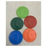 5- 1959 & 1960 Armour Meats Baseball Coins