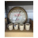 4 Mugs - Blooming Rose Thermometer