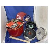3 Pcs - Tins w/Vinyl Records 45