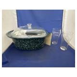 Ceramic Roaster w/Lid & Coca Cola Glasses