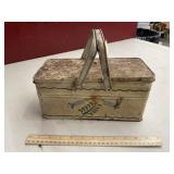 Vintage Tin w/Flatware & More