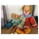 2 - Barbie Dolls & Clown Doll