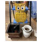 Pottery Vase - Metal Owl - Planter