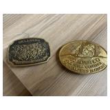 2 Oklahoma Belt Buckles