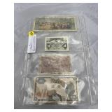 Foreign Paper Money - Assorted - 4 Sheets