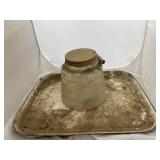 Porcelain Tray & Glass Jar w/Lid
