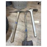 Pick Axe & 2 Axes