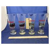 4 - Budweiser Clydesdale Beer Glasses